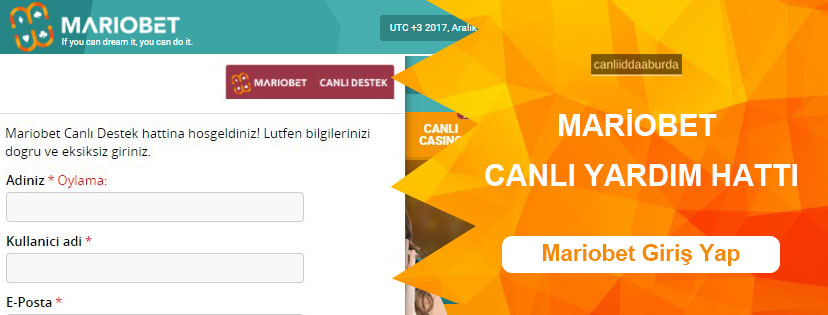 Mariobet Canlı Yardım