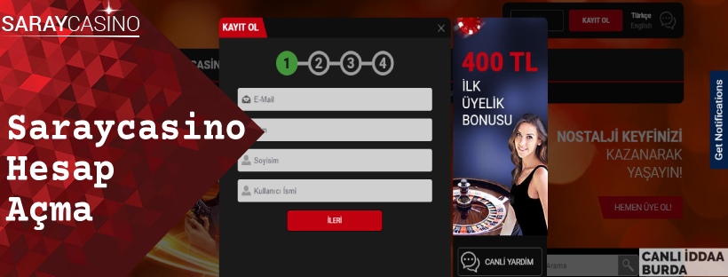 Saraycasino Hesap Açma