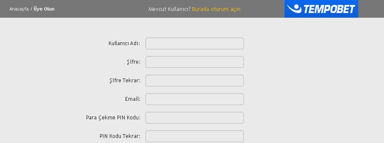 tempobet üyelik