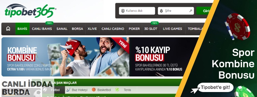 Tipobet365 Spor Kombine Bonusu