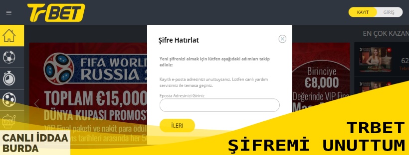 Trbet Şifremi Unuttum